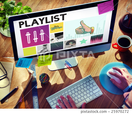 Media Player Audio Entertainment Streaming Concept Media Player Audio Entertainment Streaming Concept 25970272