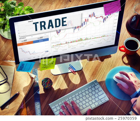 Stock Market Results Stock Trade Forex Shares Concept 25970359