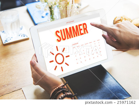 Summer Holiday Calendar Sun Graphic Concept 25971162