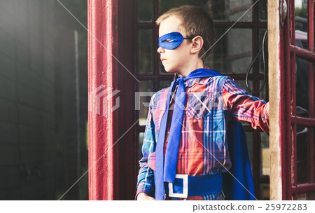 Superhero Little Boy Imagination Freedom Happiness Concept Superhero Little Boy Imagination Freedom Happiness Concept 25972283