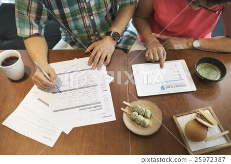 Senior Couple Fulfilling Form Concept Senior Couple Fulfilling Form Concept 25972387