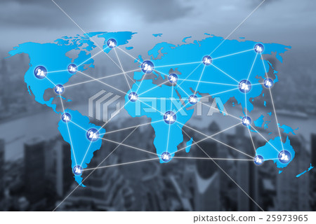 Global social network or people connection diagram Global social network or people connection diagram 25973965