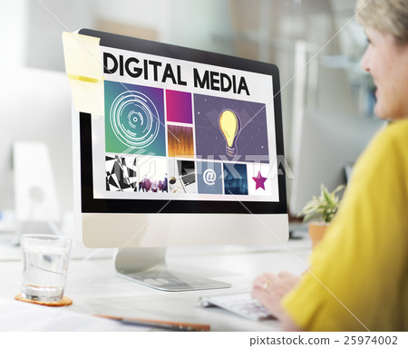 Digital Media Technology Cyberspace Network Concept Digital Media Technology Cyberspace Network Concept 25974002