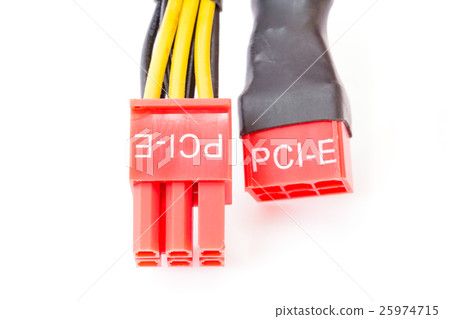 Close Up PCI-E cable video card 25974715