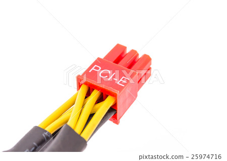 Close Up PCI-E cable video card 25974716