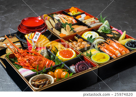 典型的Osechi美食日本新年菜(osechi) 典型的Osechi美食日本新年菜(osechi) 25974820