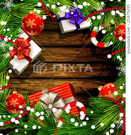 Christmas design on wood 25975035