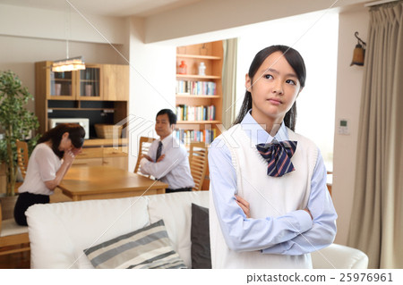 Angry middle school student and parents Angry middle school student and parents 25976961