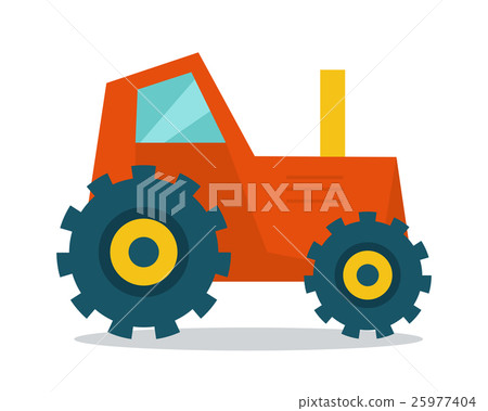 Tractor Vector Illustration in Flat Style Design. - Stock Illustration ...