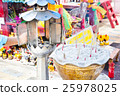 Burning joss sticks and big oil lamp in the temple 25978025