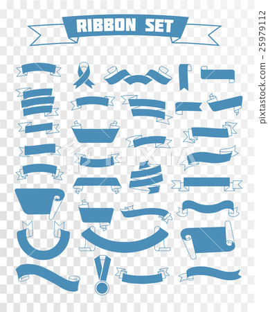 ribbon set linear style - Stock Illustration [25979112] - PIXTA