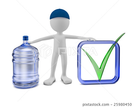 man with a bottle of purified water man with a bottle of purified water 25980450