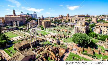 Panoramic view over the Roman Forum, Rome 25980559