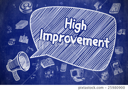 High Improvement - Doodle Illustration on Blue High Improvement - Doodle Illustration on Blue 25980900