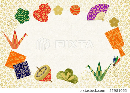 New Year's card Chiyosha lucky goods Back side frame New Year's card Chiyosha lucky goods Back side frame 25981063