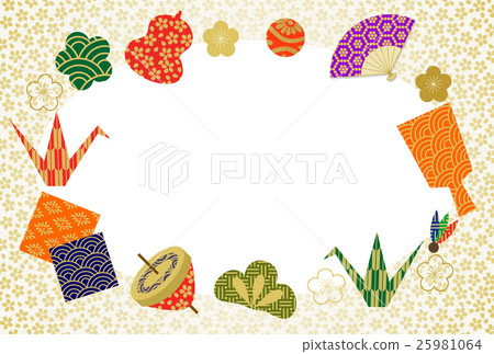 New Year's card Chiyosha lucky goods Back side frame New Year's card Chiyosha lucky goods Back side frame 25981064