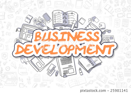 Business Development - Doodle Orange Word 25981141