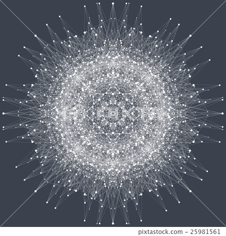Fractal element with compounds lines and dots. Big 25981561