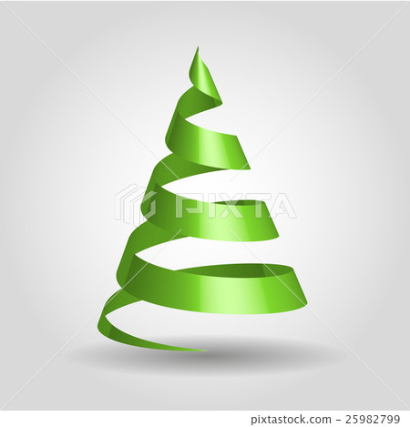 Green ribbon in a shape of Christmas tree - Stock Illustration ...