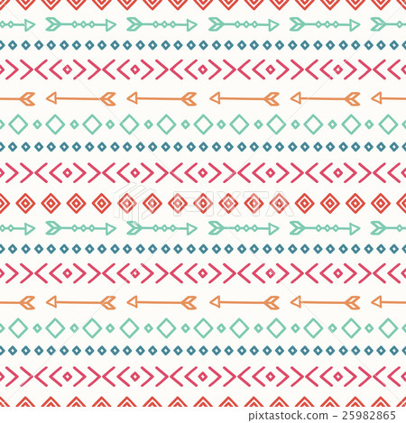 Hand drawn geometric ethnic seamless pattern 25982865