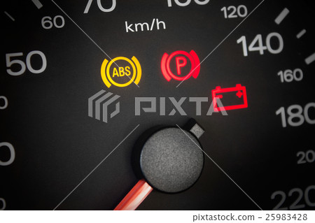 ABS light. Car dashboard in closeup 25983428