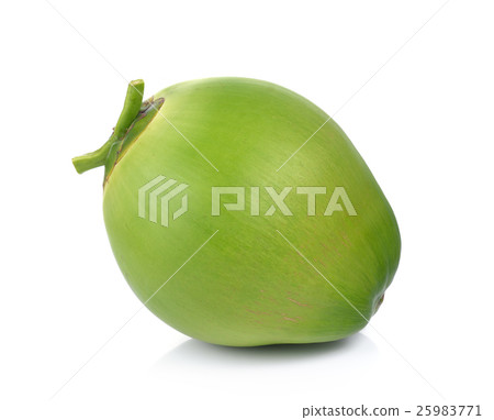 Green coconuts on white background 25983771