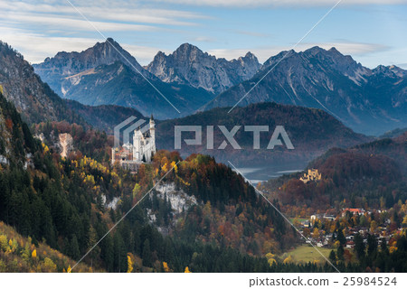 Neuschwanstein and Hohenschwangau castles in fall 25984524