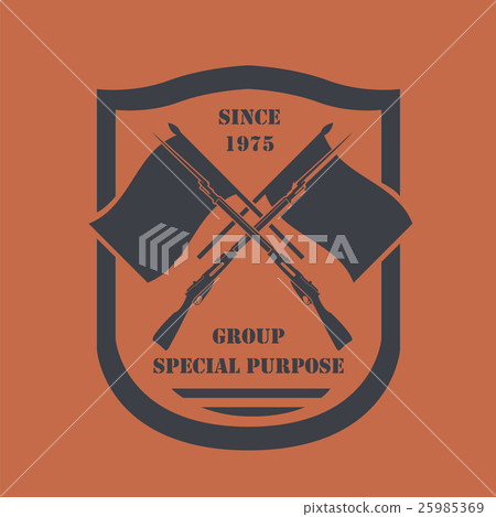 Firearm logo template. Guns, rifles badge 25985369