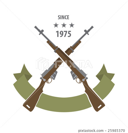 Firearm logo template. Guns, rifles badge Firearm logo template. Guns, rifles badge 25985370