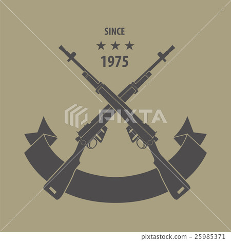 Firearm logo template. Guns, rifles badge Firearm logo template. Guns, rifles badge 25985371