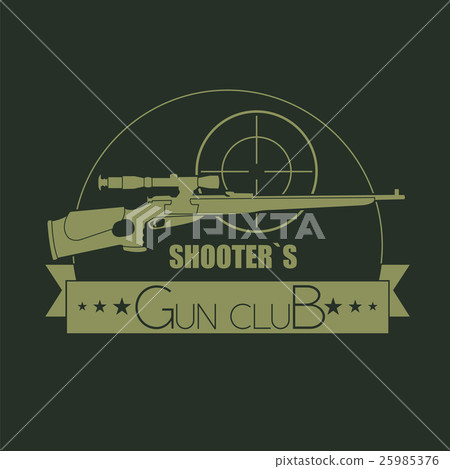 Firearm logo template. Guns, rifles badge Firearm logo template. Guns, rifles badge 25985376