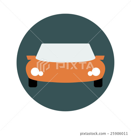 Vector sports Orange car front view illustration 25986011