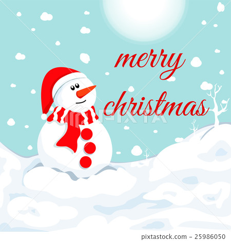 snowman in winter. Christmas symbol. snowman in winter. Christmas symbol. 25986050