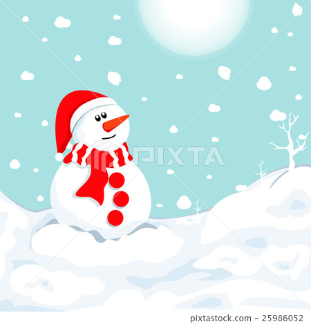 snowman in winter. Christmas symbol. 25986052