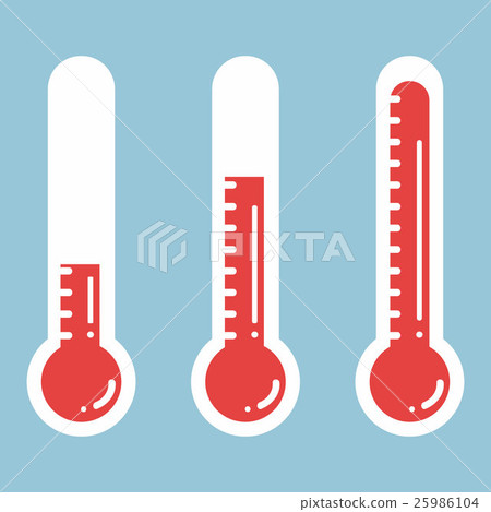 Thermometers in flat style and thermometer icon, 25986104