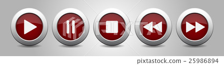 purple metallic music control buttons, white icons purple metallic music control buttons, white icons 25986894