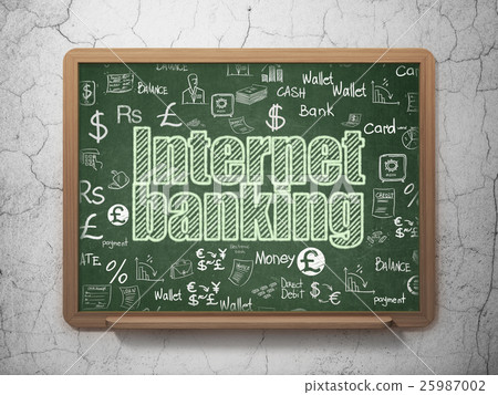 Money concept: Internet Banking on School board 25987002