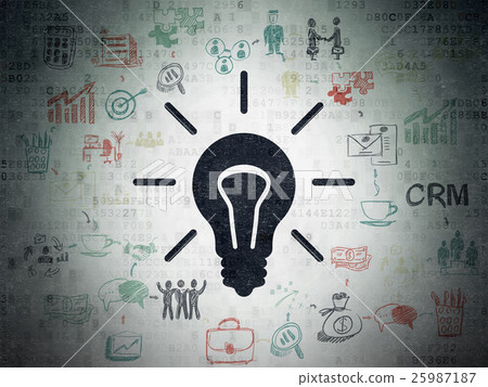 Finance concept: Light Bulb on Digital Data Paper Finance concept: Light Bulb on Digital Data Paper 25987187