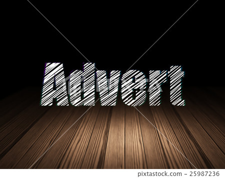Marketing concept: Advert in grunge dark room 25987236