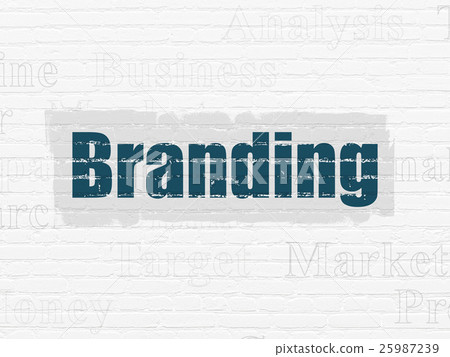 Advertising concept: Branding on wall background Advertising concept: Branding on wall background 25987239
