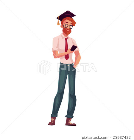 Student Image Square University student in square glasses and - Stock Illustration [25987422 ...
