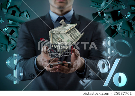 Man in house purchase mortgage concept 25987761
