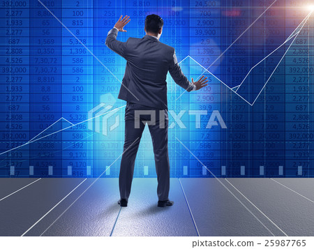 Man in stock exchange trading concept 25987765