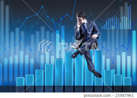 Depressed businessman in despair in crisis concept Depressed businessman in despair in crisis concept 25987961