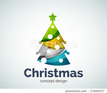 Vector Christmas or New Year tree logo template Vector Christmas or New Year tree logo template 25988457