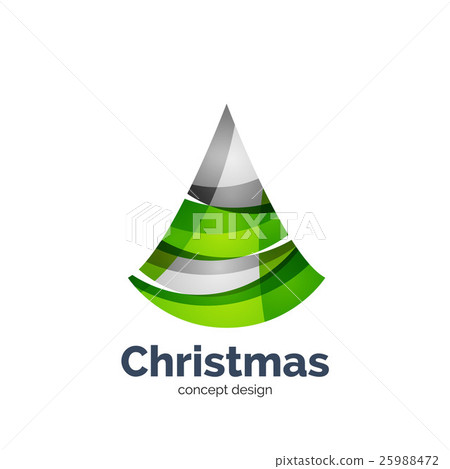 Vector abstract geometric Christmas tree icon - Stock Illustration ...