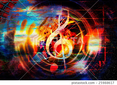 beautiful abstract colorful collage with music 25988617