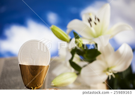 Eucharist symbol of bread and wine 25989163