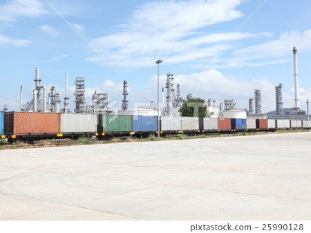 Freight Train Backdrop oil refinery Freight Train Backdrop oil refinery 25990128