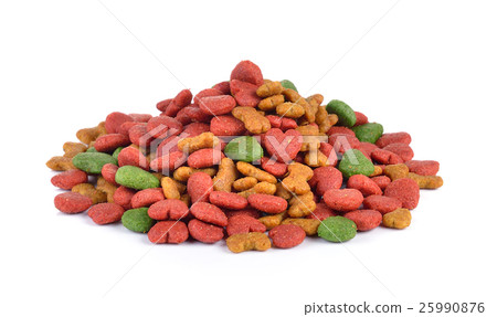 dry dog food isolated on white background 25990876
